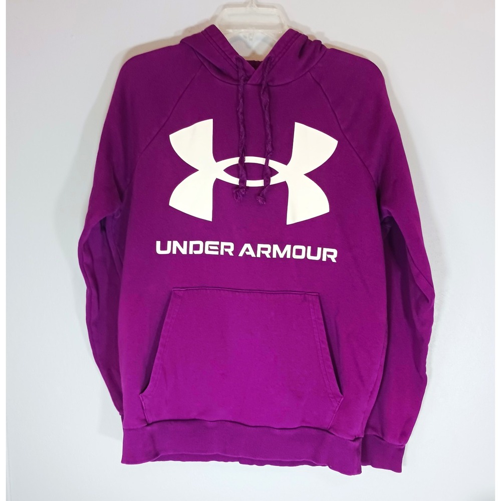 Under Armour Loose Fit Purple Fleece Pullover Hoodie w/ Pockets Women's S
